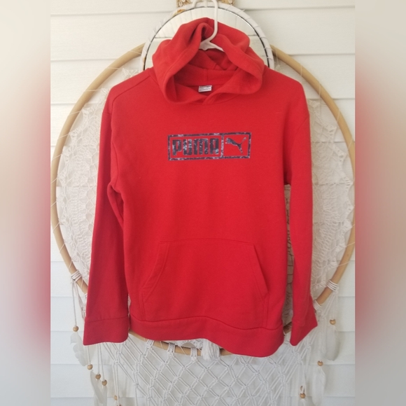 Puma Other - Puma Red Pullover Hoodie with Logo Size Kids Xlarge Worn Once
